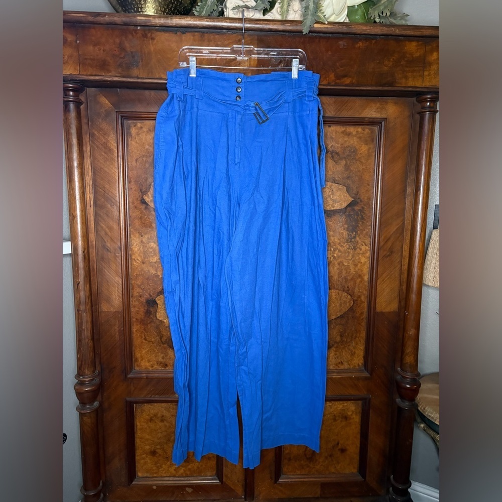 GUC Eudon Choi- Wide Leg Linen Trousers. Size 16 - Picture 6 of 13